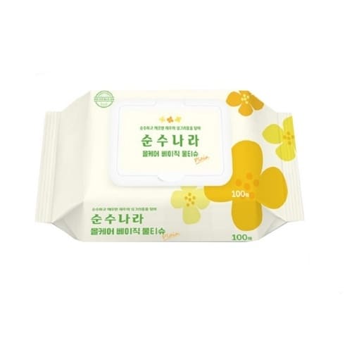 ［제일참］순수나라 올케어 베이직 물티슈 캡형 40g, 100매