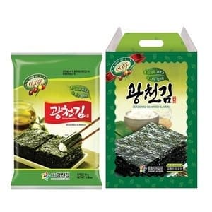 광천김 올리브유 바르고 녹차가 첨가된 김 5g×1개
