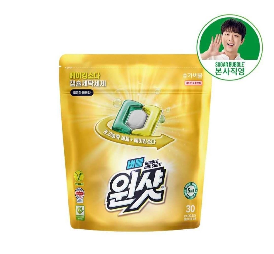 ［슈가버블］버블원샷 베이킹소다 캡슐세제 480g