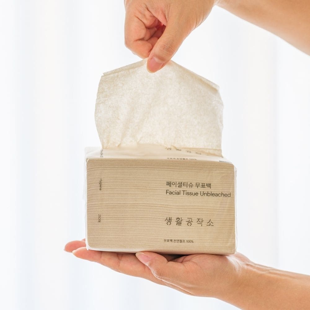 ［생활공작소］페이셜티슈 무표백 250매×1개