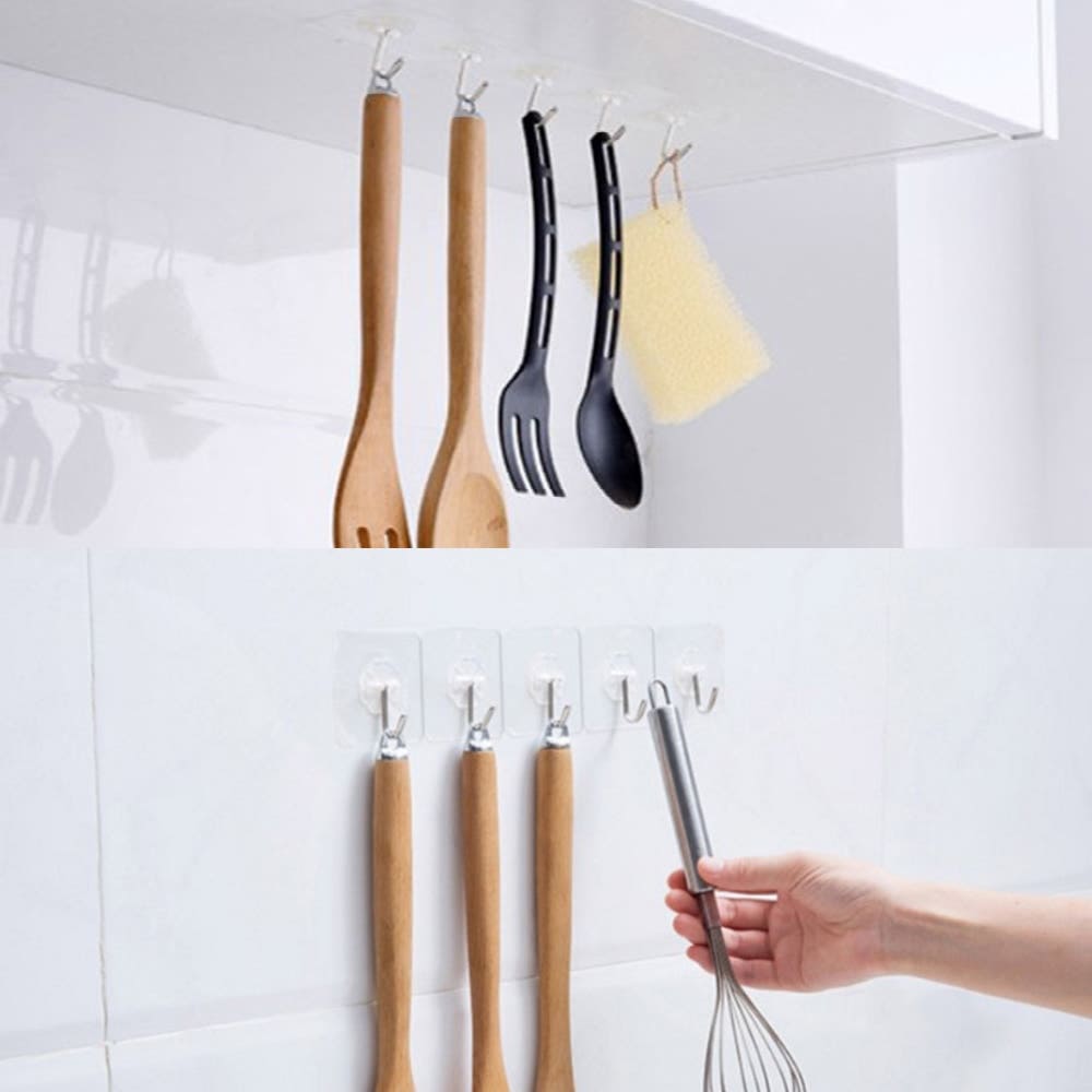 초강력접착 투명 다용도 아이언 후크×5개