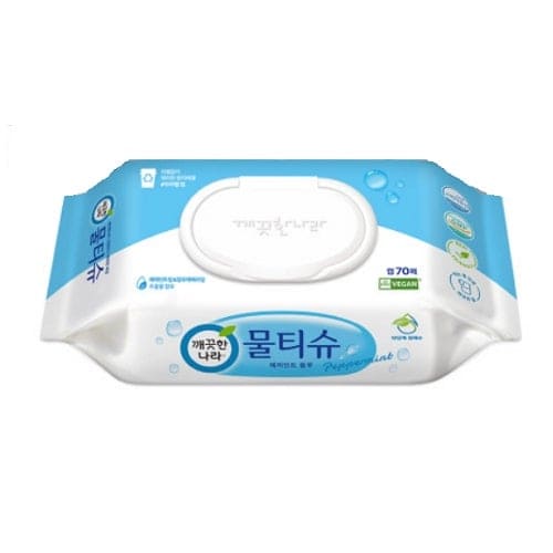 ［깨끗한나라］물티슈 페퍼민트블루 캡형 70매